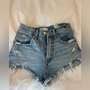 Zara size 0 like new high waisted jean shorts